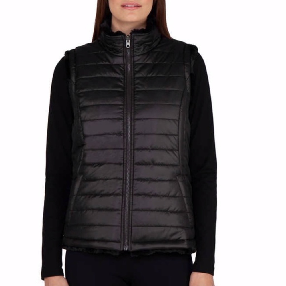 NWT NICOLE MILLER Reversible Faux Fur Vest - Picture 5 of 5